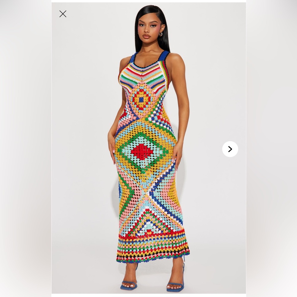 Fashion Nova Red and Pink Maxi Dress